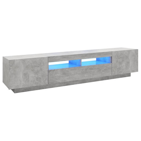 vidaXL Tv-meubel met LED-verlichting 200x35x40 cm betongrijs afbeelding2 - 1