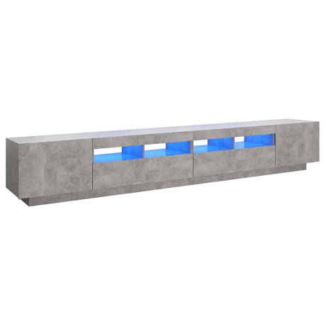 vidaXL Tv-meubel met LED-verlichting 260x35x40 cm betongrijs afbeelding2 - 1