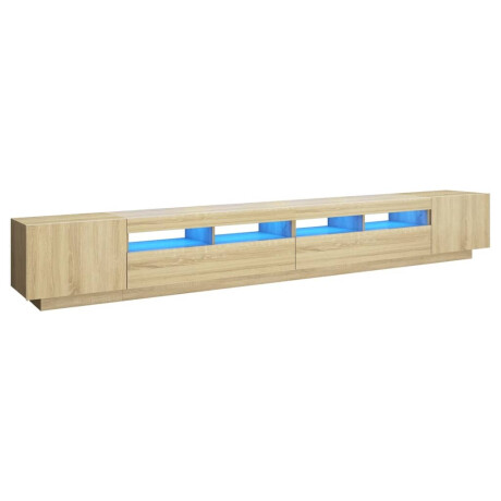 vidaXL Tv-meubel met LED-verlichting 300x35x40 cm sonoma eikenkleurig afbeelding2 - 1