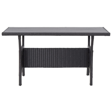 vidaXL Tuintafel 120x70x66 cm poly rattan zwart afbeelding2 - 1