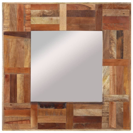 vidaXL Wandspiegel 50x50 cm massief gerecycled hout afbeelding2 - 1