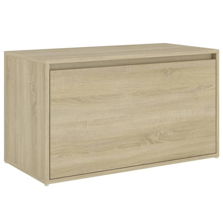 vidaXL Halbank 80x40x45 cm bewerkt hout sonoma eikenkleurig afbeelding2 - 1