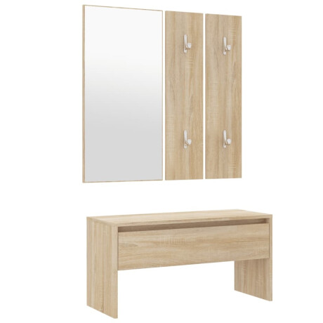 vidaXL Garderobe set bewerkt hout sonoma eiken afbeelding2 - 1