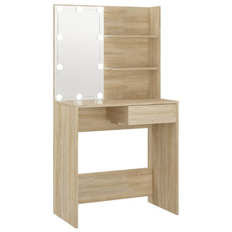 vidaXL Kaptafel met LED 74,5x40x141 cm bewerkt hout sonoma eikenkleur afbeelding2 - 1