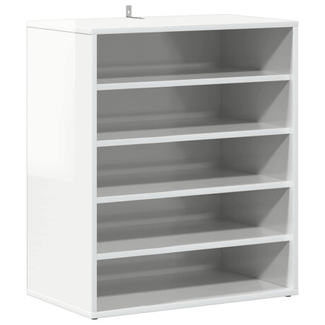 vidaXL Schoenenkast 60x35x70 cm spaanplaat hoogglans wit afbeelding2 - 1
