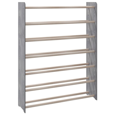 vidaXL Schoenenrek 90x24x117 cm bewerkt hout grijs afbeelding2 - 1