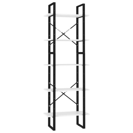 vidaXL Boekenkast met 5 schappen 60x30x175 cm bewerkt hout wit afbeelding2 - 1