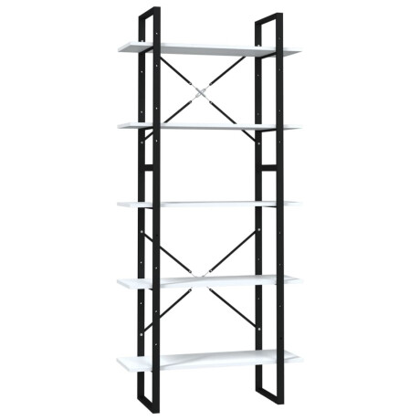 vidaXL Boekenkast met 5 schappen 80x30x175 cm bewerkt hout wit afbeelding2 - 1