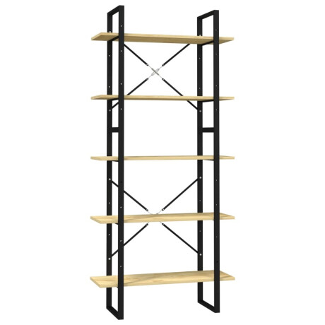 vidaXL Boekenkast met 5 schappen 80x30x175 cm massief grenenhout afbeelding2 - 1