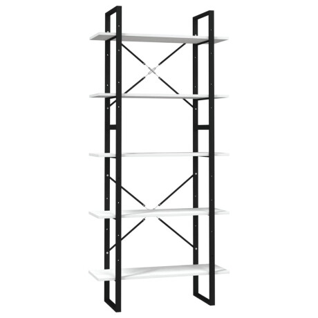vidaXL Boekenkast met 5 schappen 80x30x175 cm grenenhout wit afbeelding2 - 1