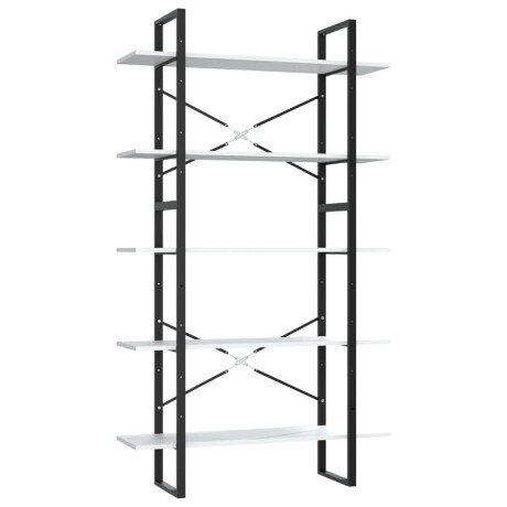 vidaXL Boekenkast met 5 schappen 100x30x175 cm bewerkt hout wit afbeelding2 - 1