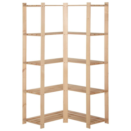 vidaXL Hoekopbergrek 5-laags 82,5x82,5x170 cm massief grenenhout afbeelding2 - 1