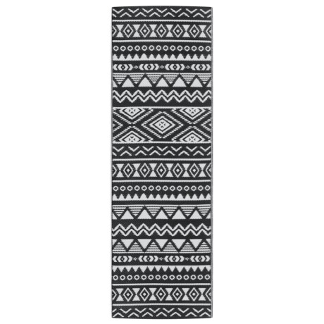 vidaXL Buitenkleed ARAKIL 80x250 cm polypropeen zwart afbeelding2 - 1