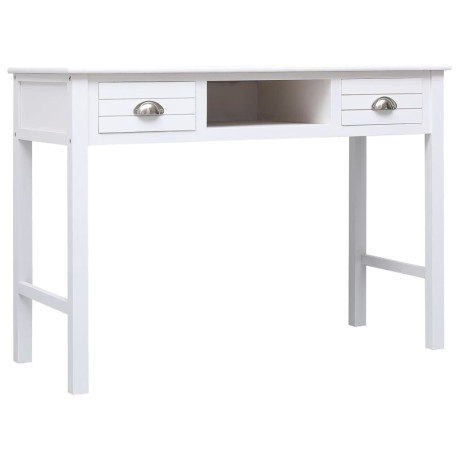 vidaXL Bureau 108x45x76 cm massief paulowniahout wit afbeelding2 - 1