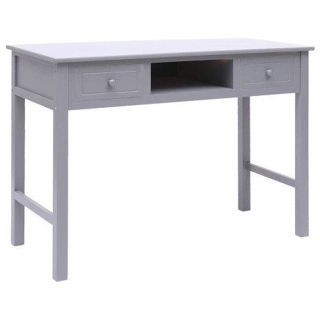 vidaXL Bureau 108x45x76 cm massief paulowniahout grijs afbeelding2 - 1