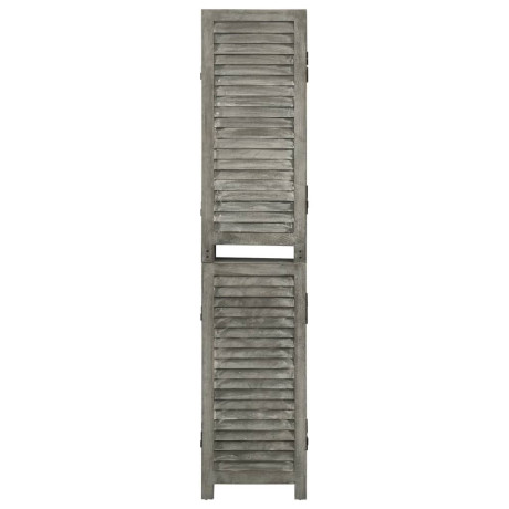 vidaXL Kamerscherm met 5 panelen 179x166 cm massief hout grijs afbeelding2 - 1
