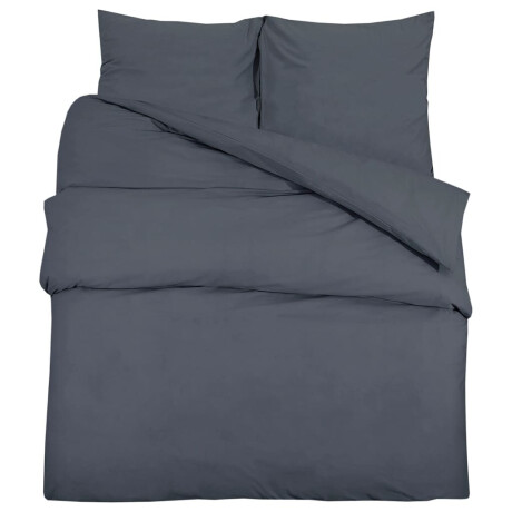 vidaXL Dekbedovertrekset lichtgewicht 155x220 cm microvezel antraciet afbeelding2 - 1