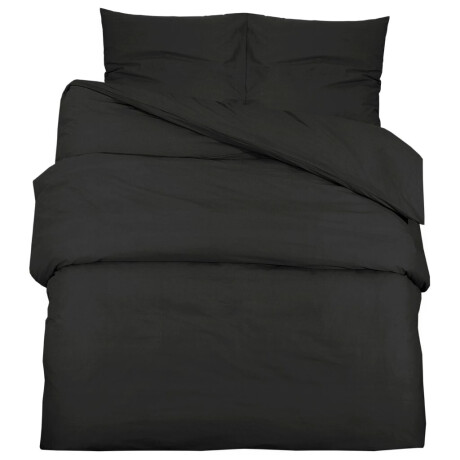 vidaXL Dekbedovertrekset lichtgewicht 220x240 cm microvezel zwart afbeelding2 - 1