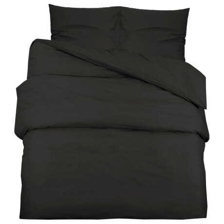 vidaXL Dekbedovertrekset lichtgewicht 200x220 cm microvezel zwart afbeelding2 - 1