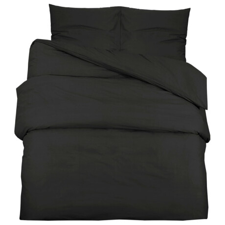 vidaXL Dekbedovertrekset lichtgewicht 225x220 cm microvezel zwart afbeelding2 - 1
