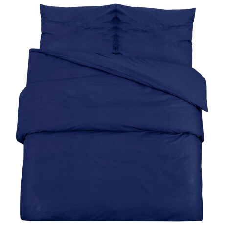 vidaXL Dekbedovertrekset 140x200 cm microvezel marineblauw afbeelding2 - 1