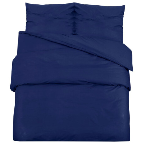 vidaXL Dekbedovertrekset 220x240 cm microvezel marineblauw afbeelding2 - 1