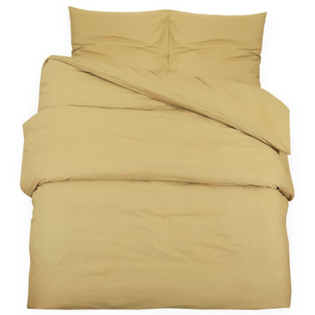 vidaXL Dekbedovertrekset 135x200 cm katoen taupe afbeelding2 - 1