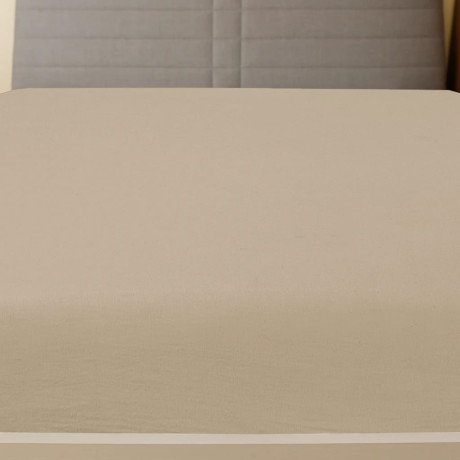 vidaXL Hoeslaken jersey 90x200 cm katoen taupe afbeelding2 - 1