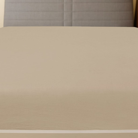 vidaXL Hoeslaken jersey 100x200 cm katoen taupe afbeelding2 - 1