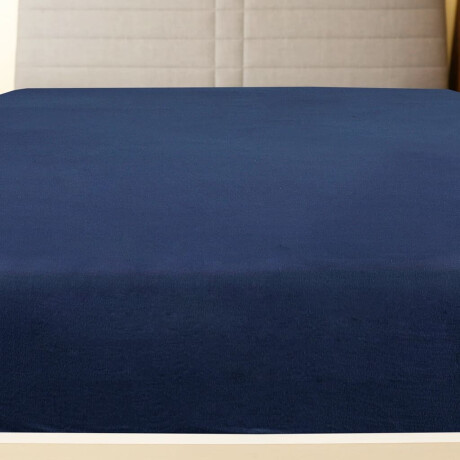 vidaXL Hoeslaken jersey 160x200 cm katoen marineblauw afbeelding2 - 1