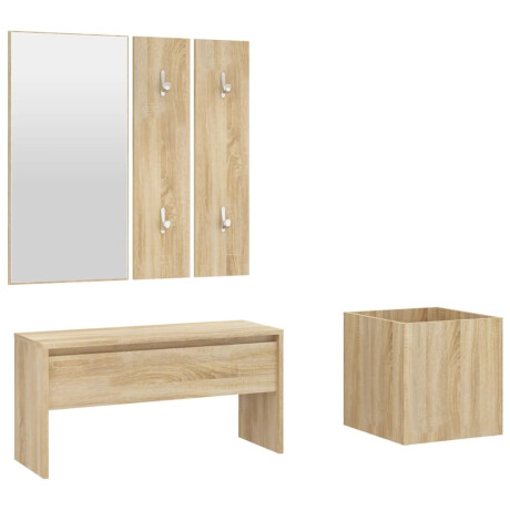 vidaXL Garderobe set bewerkt hout sonoma eiken afbeelding2 - 1