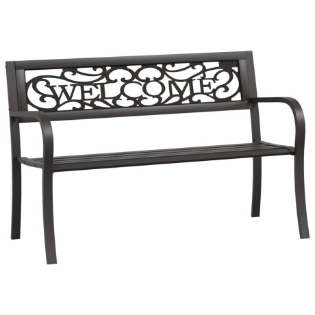 vidaXL Tuinbank 125 cm staal zwart afbeelding2 - 1