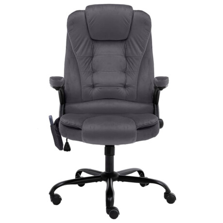 vidaXL Massagekantoorstoel fluweel donkergrijs afbeelding2 - 1