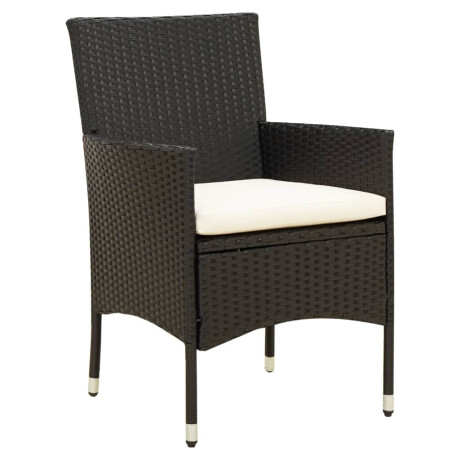 vidaXL Tuinstoelen 2 st met kussens poly rattan zwart afbeelding2 - 1