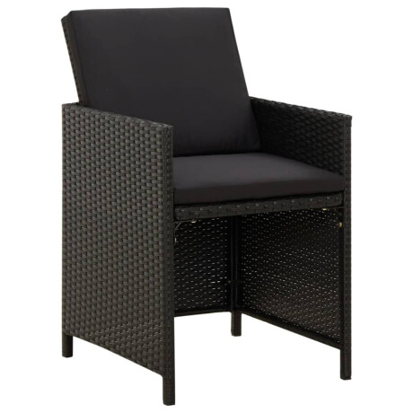 vidaXL Tuinstoelen 4 st met kussens poly rattan zwart afbeelding2 - 1