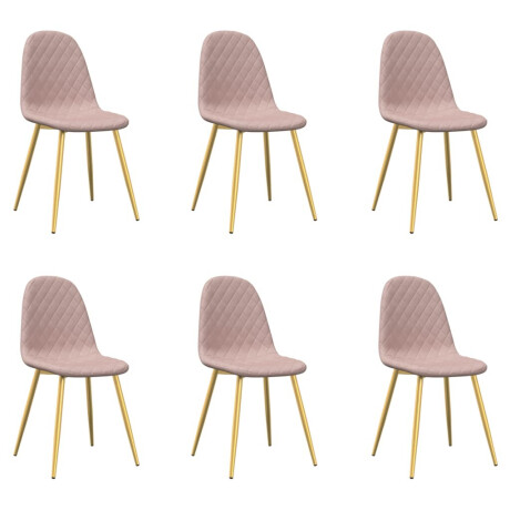 vidaXL Eetkamerstoelen 6 st fluweel roze afbeelding2 - 1