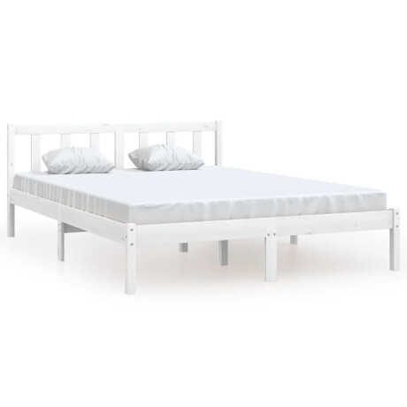 vidaXL Bedframe massief grenenhout wit 120x200 cm afbeelding2 - 1
