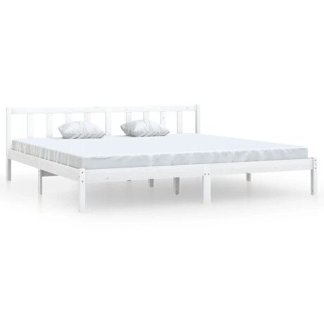 vidaXL Bedframe massief grenenhout wit 180x200 cm afbeelding2 - 1