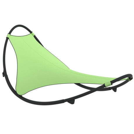 vidaXL Ligbed schommelend met wieltjes staal en textileen stof groen afbeelding2 - 1
