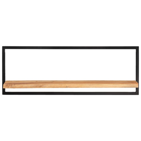 vidaXL Wandschappen 2 st 100x24x35 cm massief acaciahout en staal afbeelding2 - 1