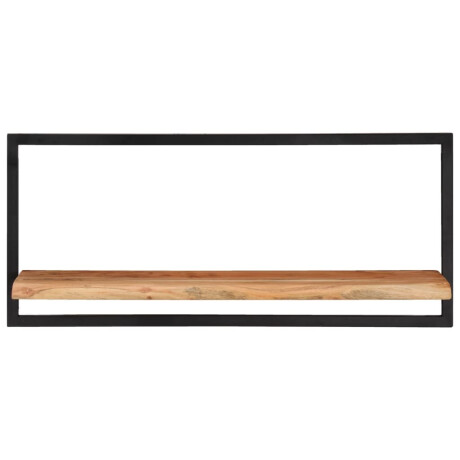 vidaXL Wandschappen 2 st 80x25x35 cm massief acaciahout en staal afbeelding2 - 1