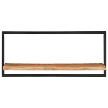 vidaXL Wandschappen 2 st 80x25x35 cm massief acaciahout en staal afbeelding2 - 1