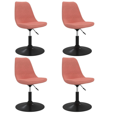vidaXL Eetkamerstoelen draaibaar 4 st fluweel roze afbeelding2 - 1