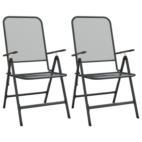 vidaXL Tuinstoelen inklapbaar 2 st metaalgaas antracietkleurig afbeelding2 - 1