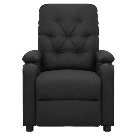 vidaXL Fauteuil verstelbaar stof zwart afbeelding2 - 1