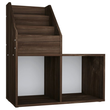 vidaXL Kindertijdschriftenrek 71x30x78,5 cm bewerkt hout gerookt eiken afbeelding2 - 1