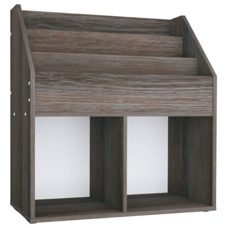 vidaXL Kindertijdschriftenrek 71x30x78,5 cm hout grijs en eikenkleur afbeelding2 - 1
