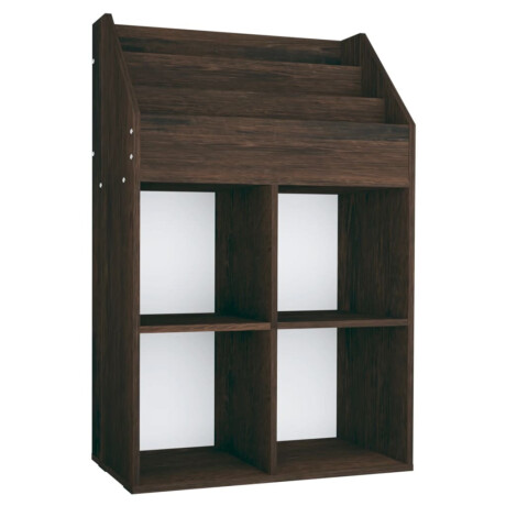 vidaXL Kindertijdschriftenrek 71x30x114 cm bewerkt hout gerookt eiken afbeelding2 - 1