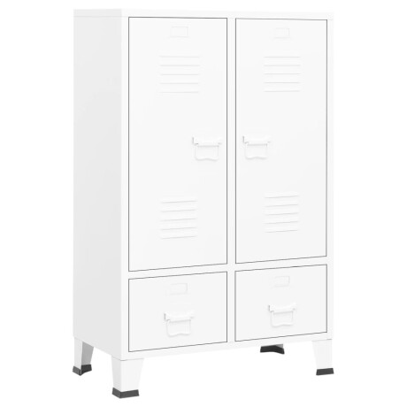 vidaXL Kledingkast industrieel 67x35x107 cm staal wit afbeelding2 - 1
