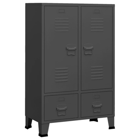 vidaXL Kledingkast industrieel 67x35x107 cm staal antracietkleurig afbeelding2 - 1